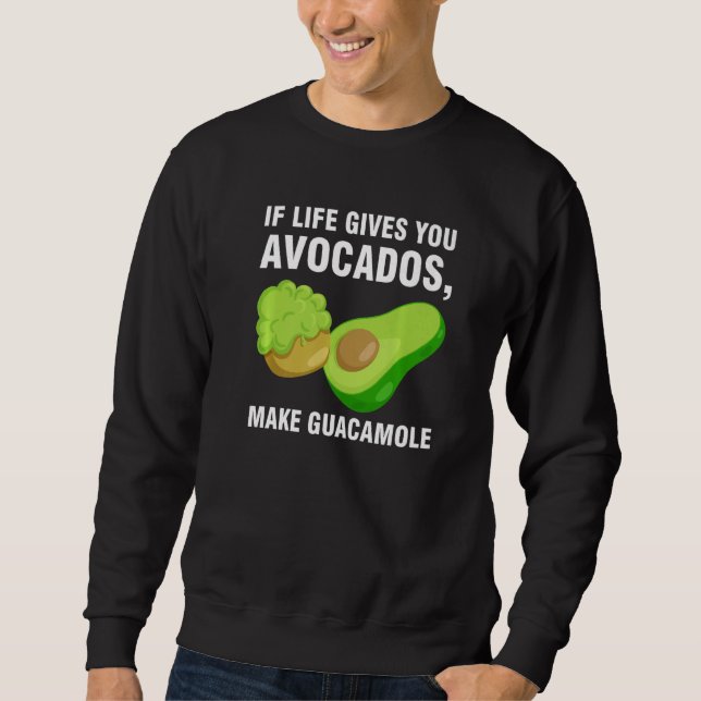 if life gives you avocados make guacamole avocados lång ärmad tröja (Framsida)
