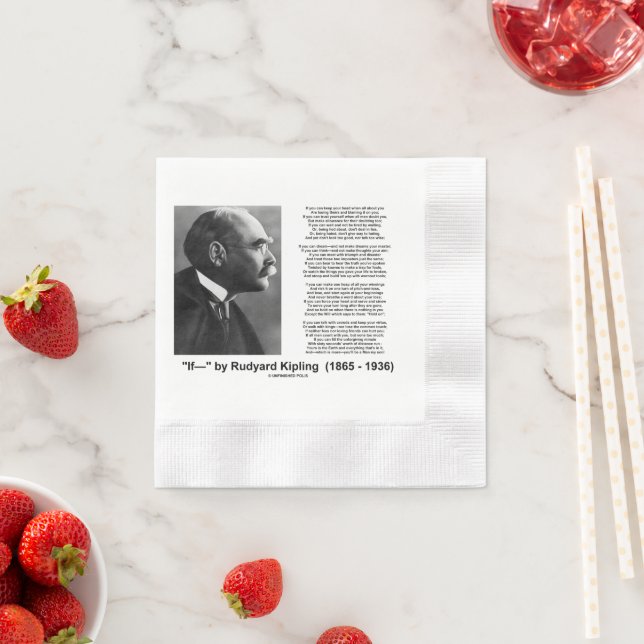 "If— " Poem By Rudyard Kipling Pappersservett (Insitu)