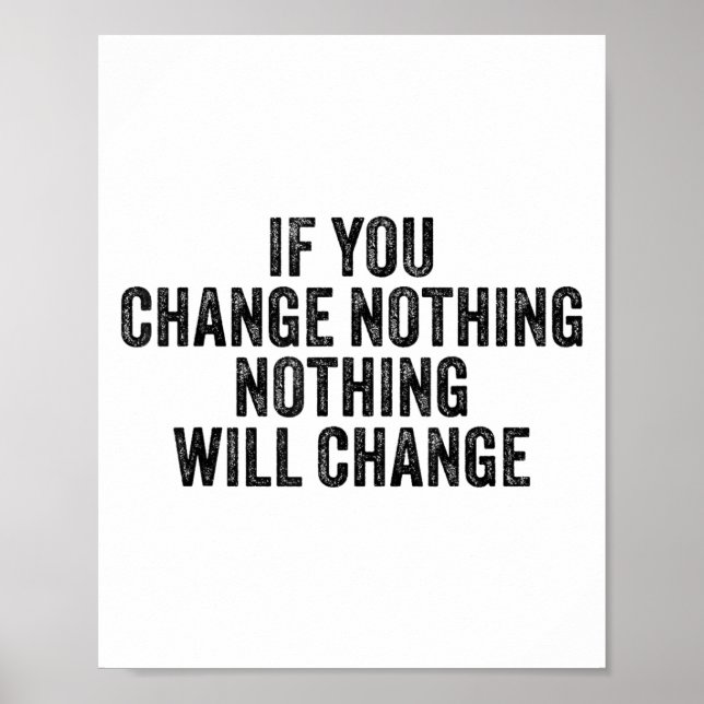 If You Change Nothing Gym Fitness Workout Motivati Poster (Framsidan)