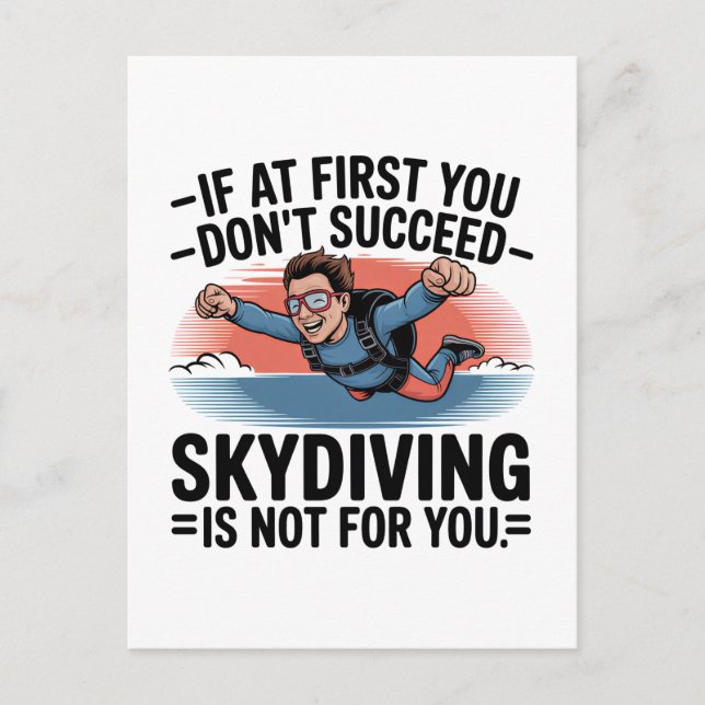 If You Don’t Succeed Skip Skydiving Vykort (Framsida)