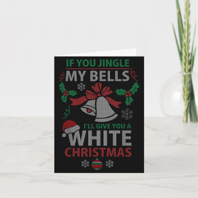 If You Jingle Me Bells White Christmas  Kort (Framsida)