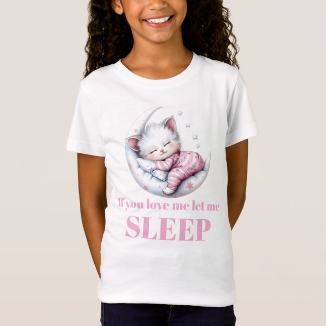 If you love me Sleeping Kitty T Shirt (Framsida)
