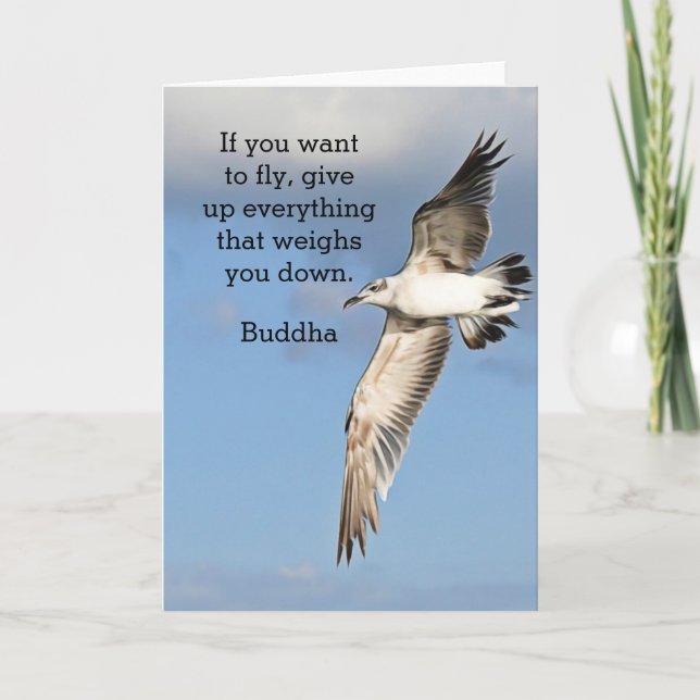 If you want to fly -Buddha Quote Kort (Framsida)