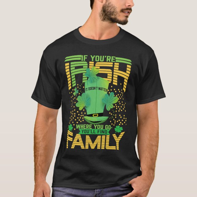 If You're Irish St Patricks Day Shamrock T Shirt (Framsida)