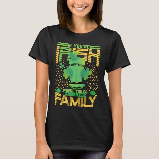 If You're Irish St Patricks Day Shamrock T Shirt (Framsida)