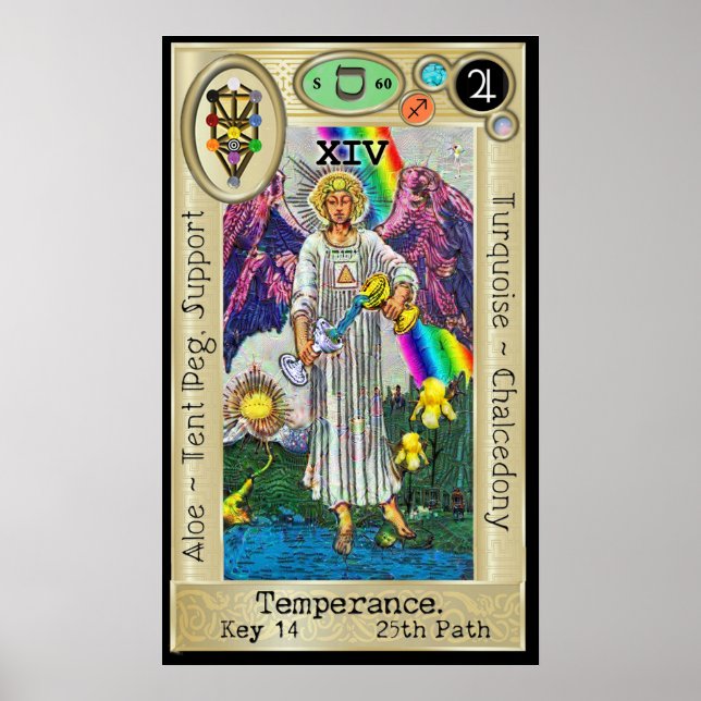 Ifdawn Deepdröm Tarot Nyckel 14 ~ Temperance Poster (Framsidan)