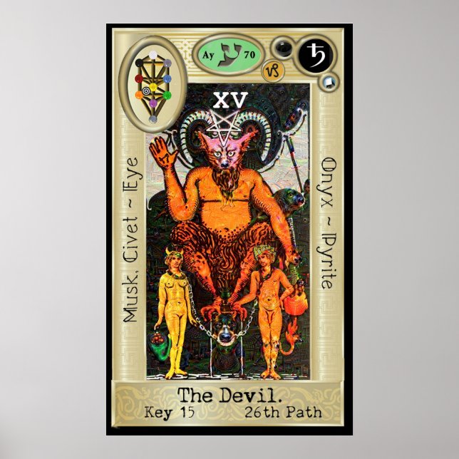 Ifdawn Deepdröm Tarot Nyckel 15 ~ Djävulen Poster (Framsidan)