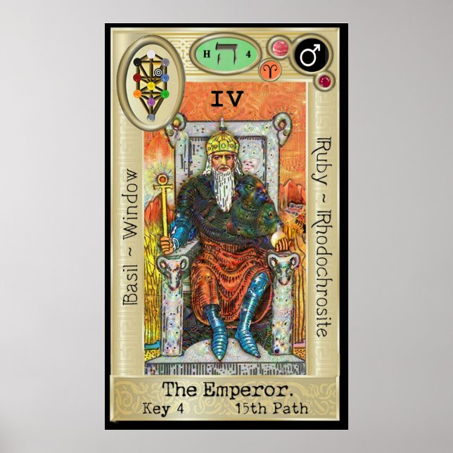 Ifdawn Deepdröm Tarot Nyckel 4 ~ Kejsaren Poster (Framsidan)