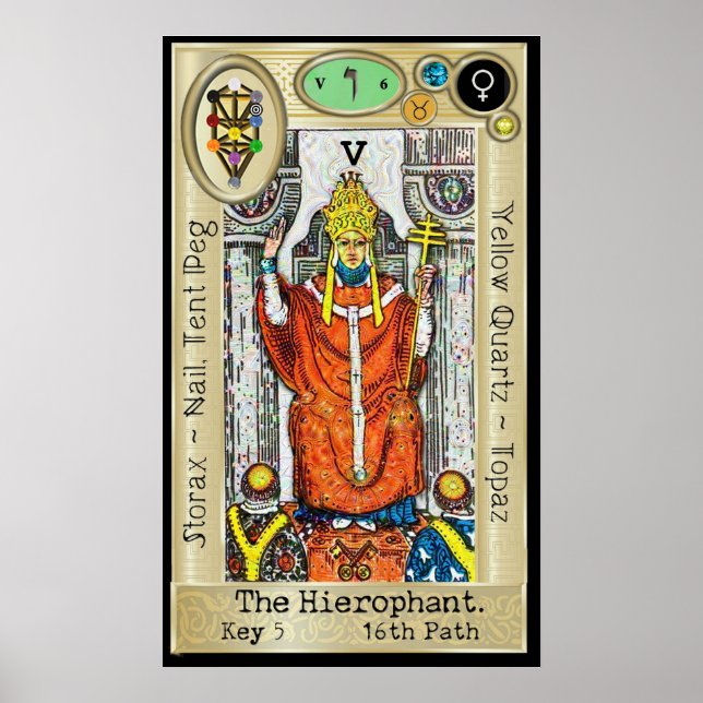 Ifdawn Deepdröm Tarot Nyckel 5 ~ Hierofant Poster (Framsidan)