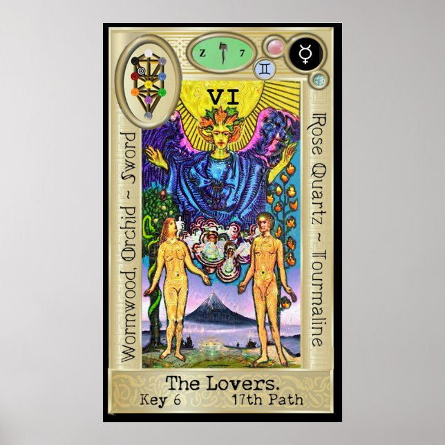 Ifdawn Deepdröm Tarot Nyckel 6 ~ Älskare Poster (Framsidan)