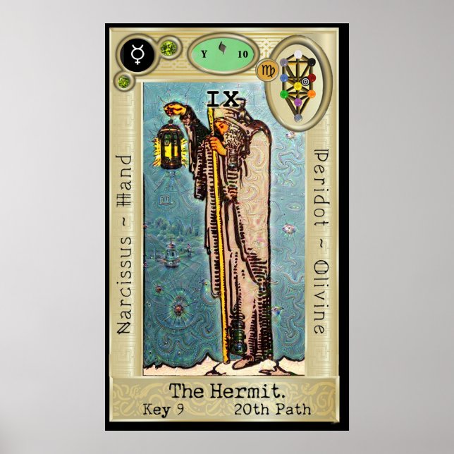 Ifdawn Deepdröm Tarot Nyckel 9 ~ Hermit Poster (Framsidan)
