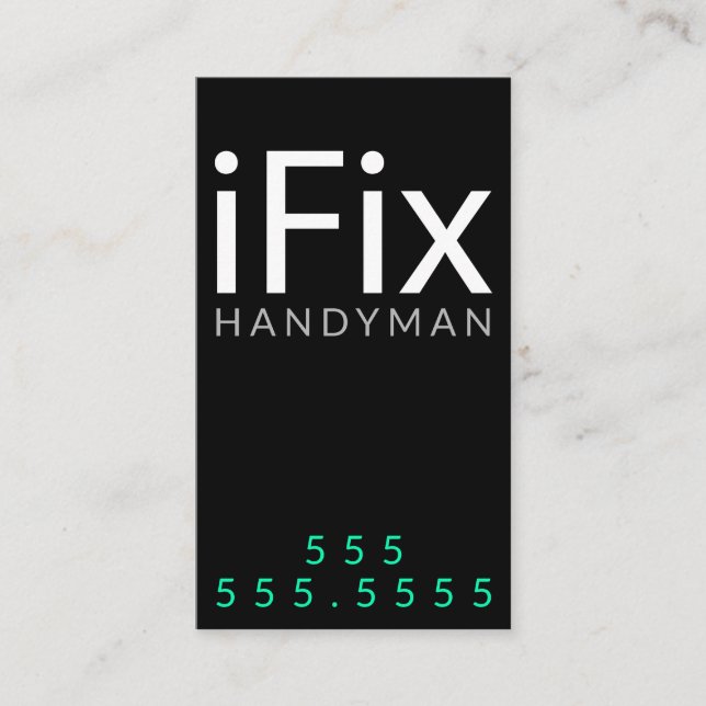 iFix. Handymannen reparerar affärsanpassade Visitkort (Framsida)