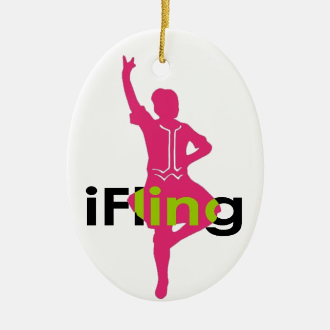 iFling höglands- dansare Julgransprydnad Keramik (Framsidan)