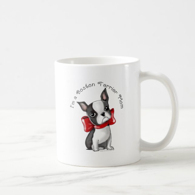 *Iförmiddag Boston TerrierMom* en förtjusande hund Kaffemugg (Höger)