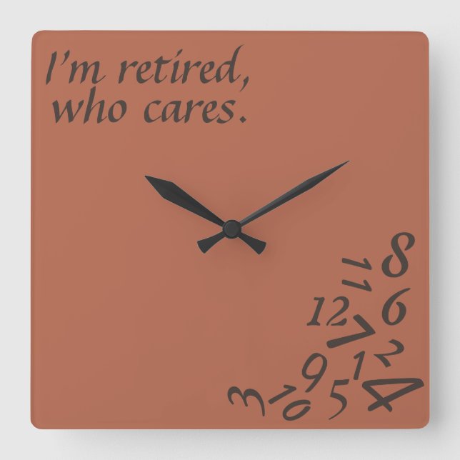 ~Iförmiddagen avgick, som den Cares~ VÄGGEN TAR Fyrkantig Klocka (Framsida)