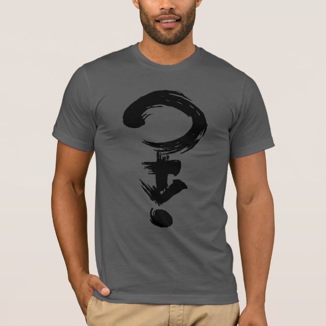 Ifrågasätta genderpenseldragsymbolet t-shirt (Framsida)
