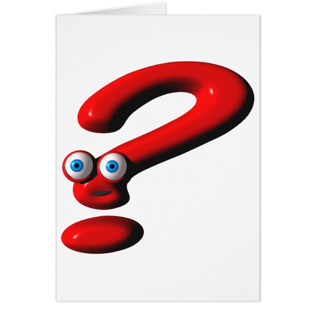 Ifrågasätta markerar ansikte hälsningskort (Framsidan)