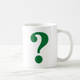 Ifrågasätta markerar kaffemugg