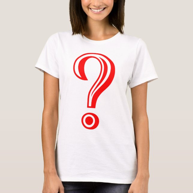Ifrågasätta markerar mejslat tee shirt (Framsida)
