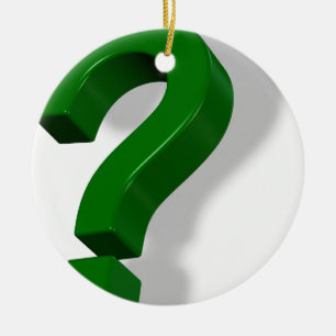 ifrågasätta markerar symbol julgransprydnad keramik