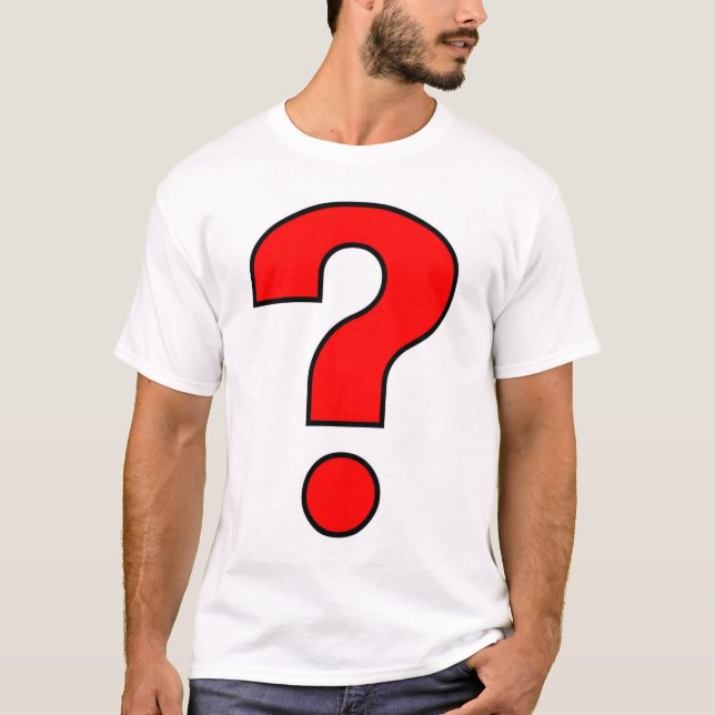 Ifrågasätta markerar tee shirt (Framsida)