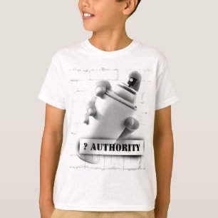 Ifrågasätta myndighet - sprutmålningsfärg kunn t-shirt