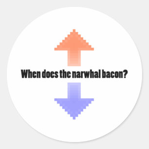 Ifrågasätta, när gör den Narwhal baconen Upvote Runt Klistermärke