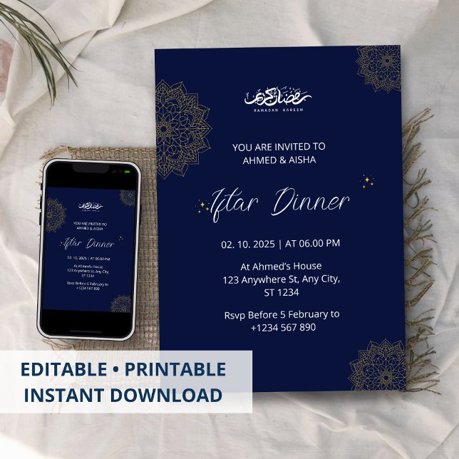 Iftar middagsinbjudan ramadan navvy inbjudningar (Skapare uppladdad)
