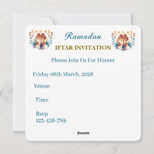 Iftar Middagsinbjudningar Julkort