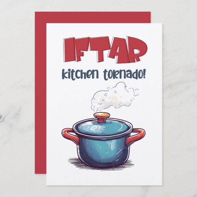Iftar Ramadan Kök Tornado- Blandar Magi & Röra Inbjudningar (Fram/baksida)