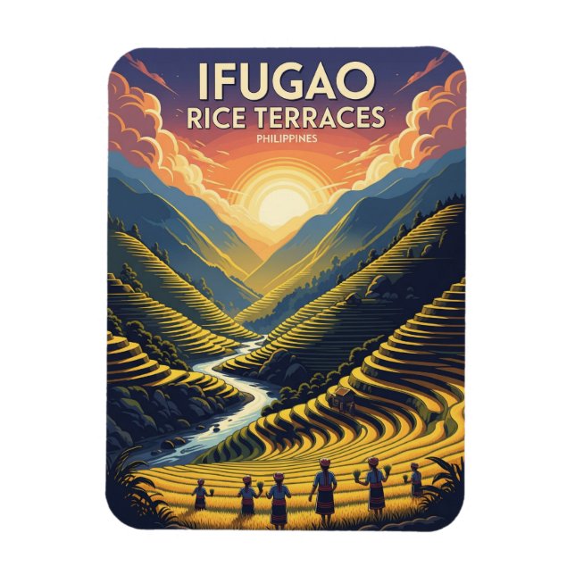 Ifugao Ris Terraces Philippines Travel Magnet (Vertikal)