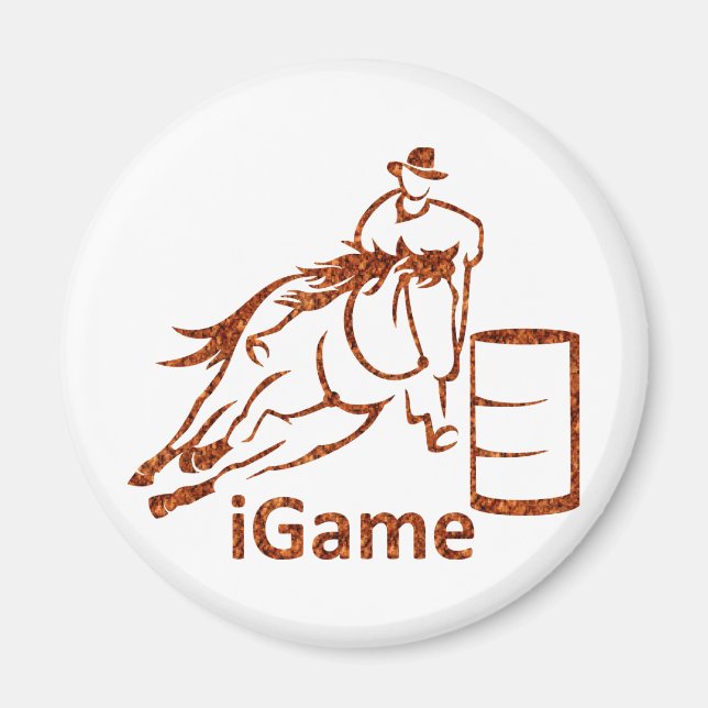 iGame Barrel Tävla Horse Magnet (Framsidan)