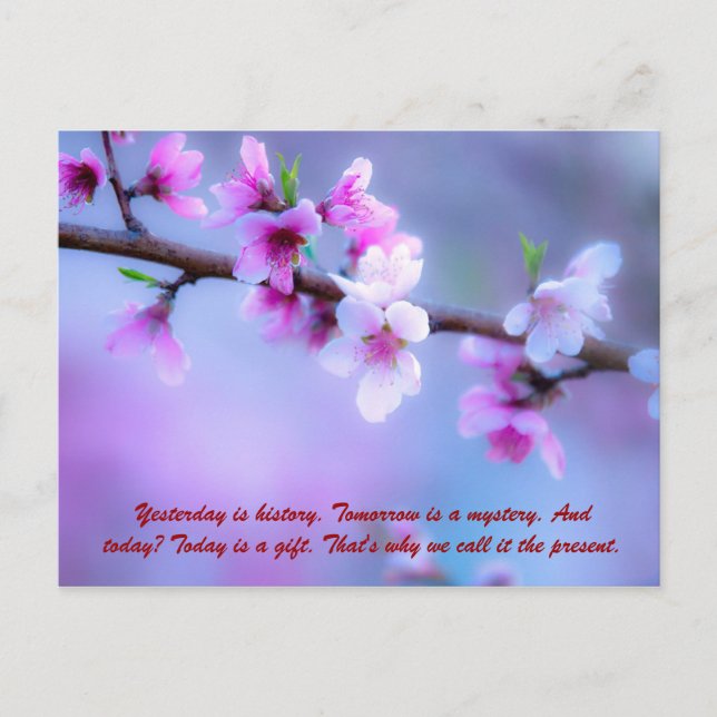 Igår är historia. Morgondagen är ett mysterium. oc Vykort (Framsida)