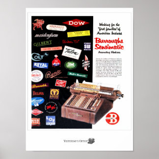 Igår: Office Burroughs Accounting Maskiner Poster