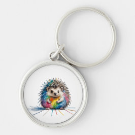 Igel Rund Silverfärgad Nyckelring