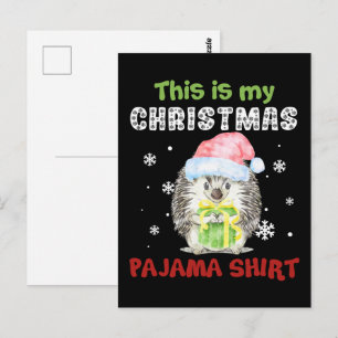 Igelkott Det Här Är Min Jul Pyjamas Tröja Vykort