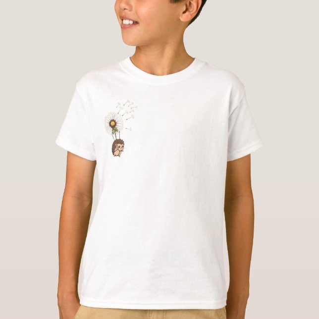 Igelkott flyter på maskros barn t shirt (Framsida)