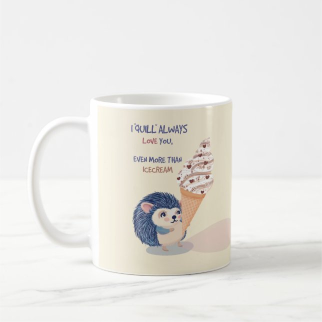 Igelkott Glass för Glass - "Jag Pigglar Alltid Kär Kaffemugg (Vänster)