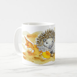 Igelkott i höstlöv kaffemugg