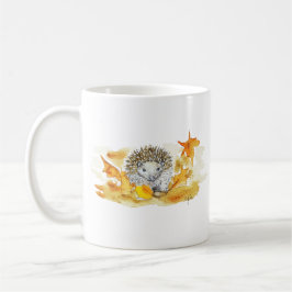 Igelkott i höstlöv kaffemugg