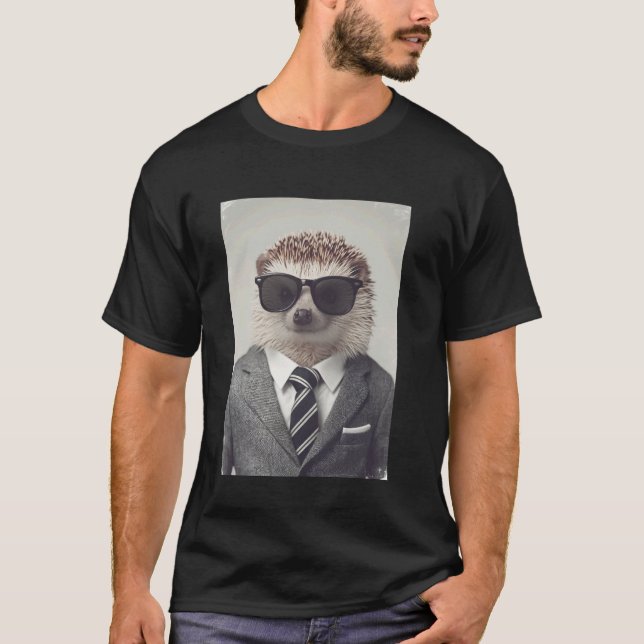 Igelkott i kostym Rolig Igelkott T Shirt (Framsida)