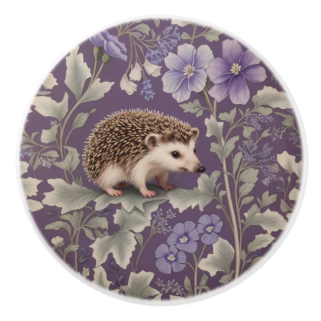 Igelkott Lila William Morris Inspirerad Blomma Knopp (Framsidan)