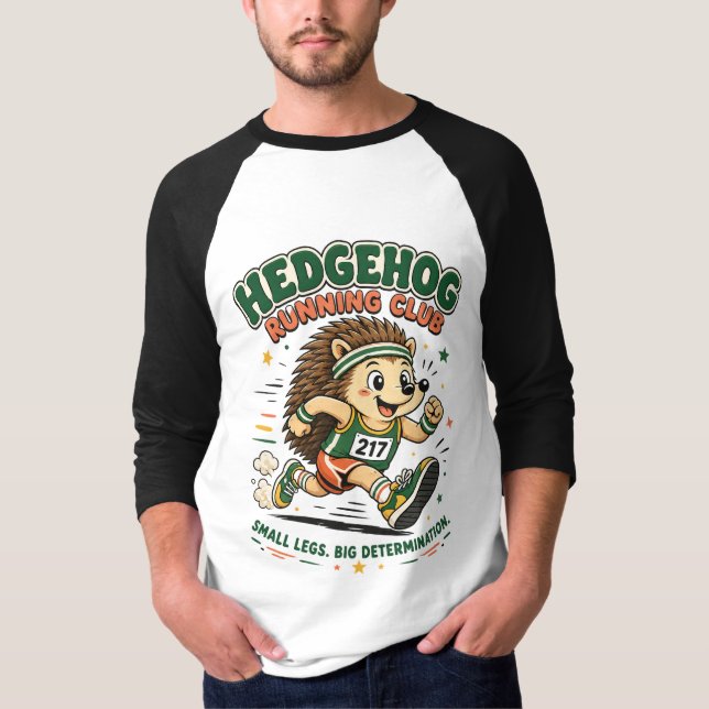 Igelkott Löpklubb Söt Maskot T-Shirt (Framsida)