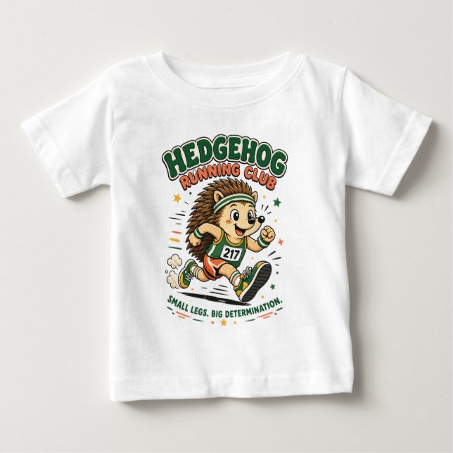 Igelkott Löpklubb Söt Maskot T-Shirt (Framsida)