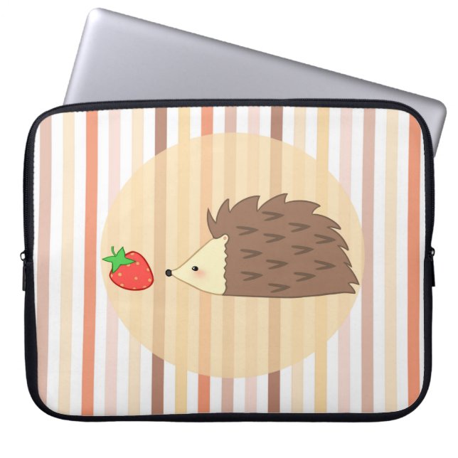 Igelkott och jordgubbe laptop sleeve (Framsidan)