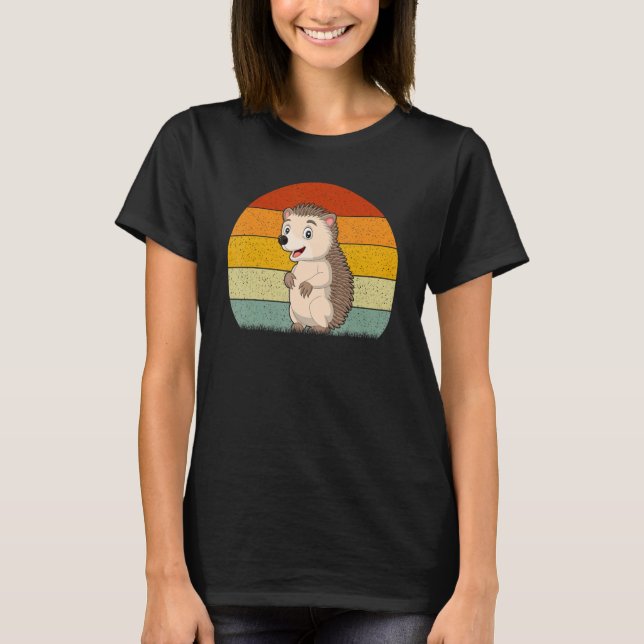 Igelkott Retro Stil Vintage T Shirt (Framsida)