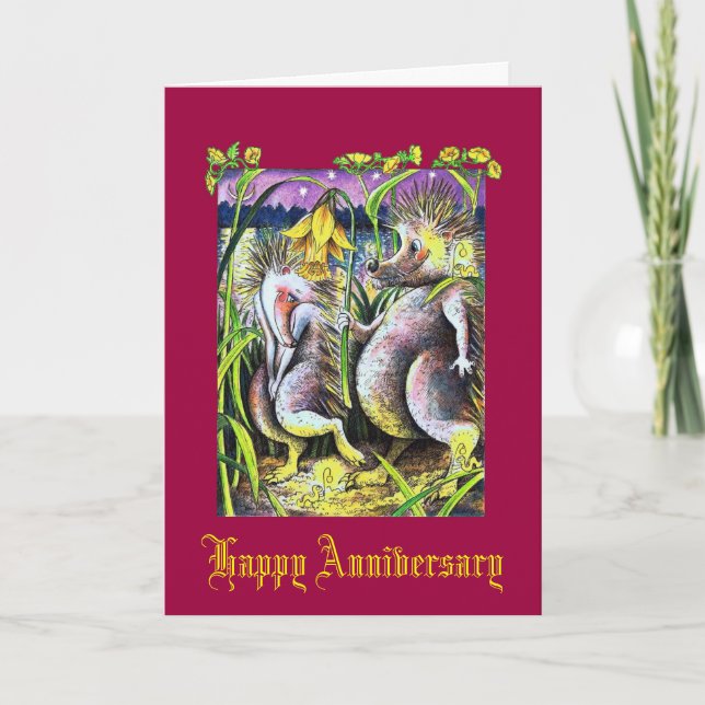 Igelkott Ruby Bröllopskort Kort (Framsida)