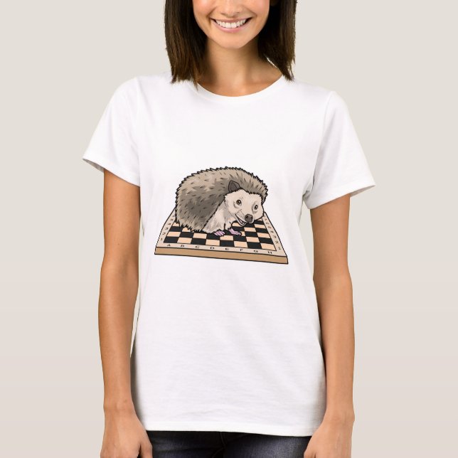 Igelkott Schackbräde Schack Brädspel T Shirt (Framsida)