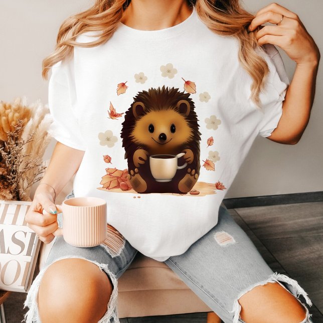 Igelkott som dricker kaffe fantastisk presentidé t shirt (Skapare uppladdad)