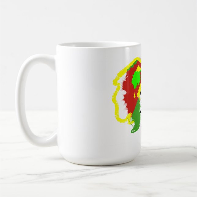 Igelkott som leker höst kaffemugg (Vänster)